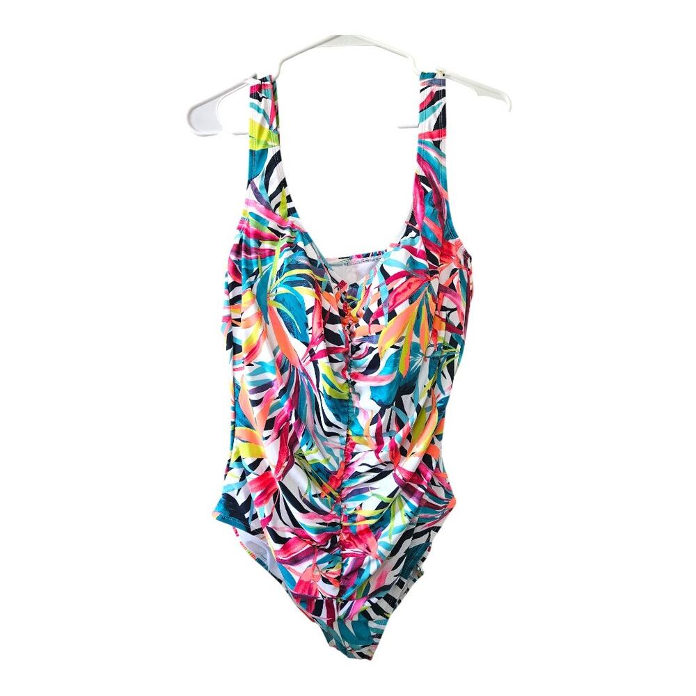 NEW Sonnet Shores Plus Tropical Floral One Piece Swimsuit Multicolor Size 22W